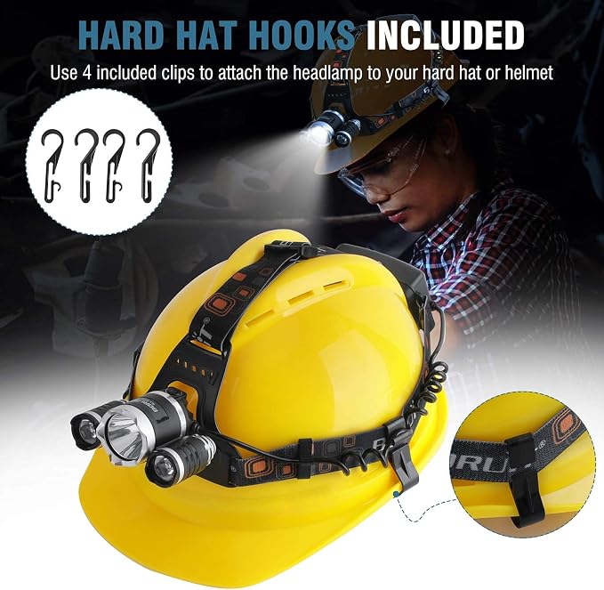 BORUIT RJ-3000 Headlamp Rechargeable, LED Head Lamp Super Bright - Image 3