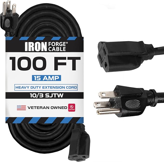 Iron Forge Cable 100 ft Outdoor Extension Cord by IronForgeCable