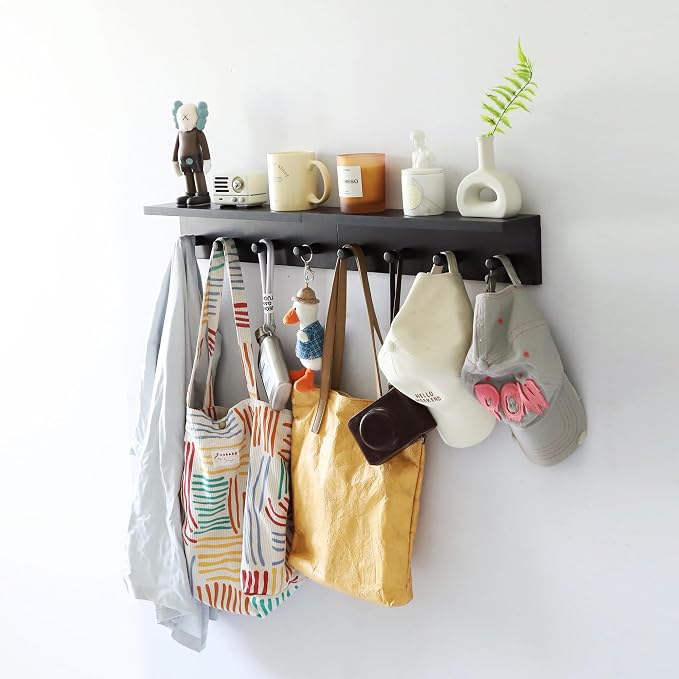 Entrance Coat Rack ，Coat Hooks, Wall-Mounted Wooden Hook Rack, Wall-Mounted - Image 9