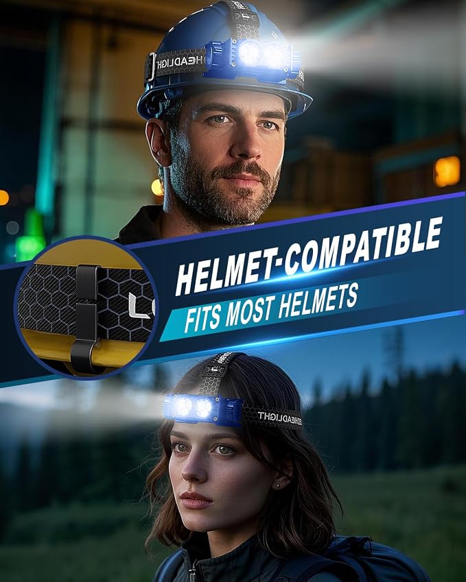 Headlamp Rechargeable 2PCS, 4500L Super Bright Light Bright LED Rechargeable - Image 9