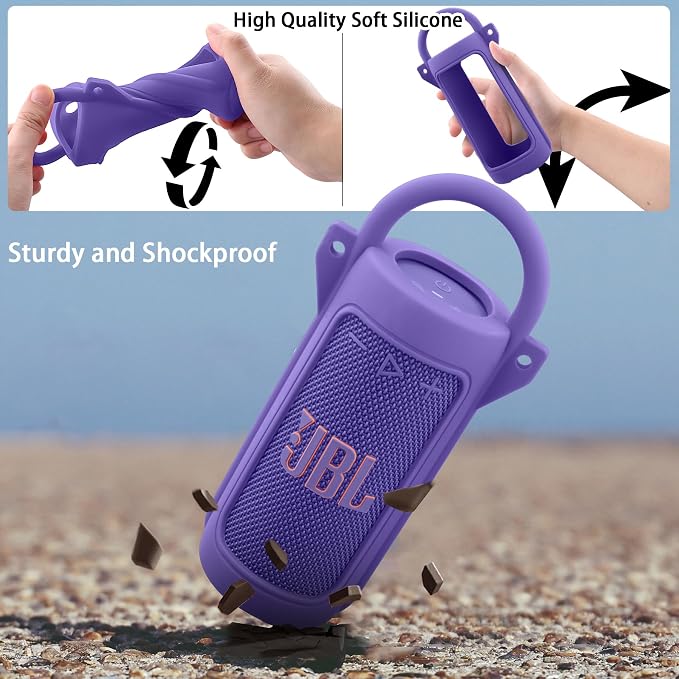 for JBL Grip Portable Waterproof Speaker Silicone Case, Portable Travel Soft - Image 6