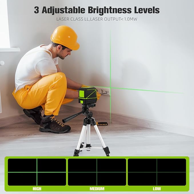 Laser Level with Tripod, 100 feet Green Cross Line Self Rotary Leveling Laser - Image 5