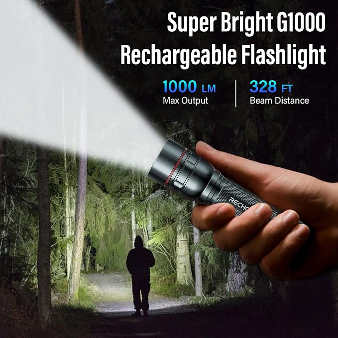 Rechargeable Flashlights High Lumens, G1000 Super Bright Flash Light 2 Pack - Image 7