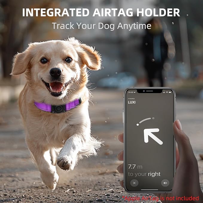 AirTag Dog Collar, IP68 Waterproof Air Tag Dog Collar Holder, Reflective - Image 4