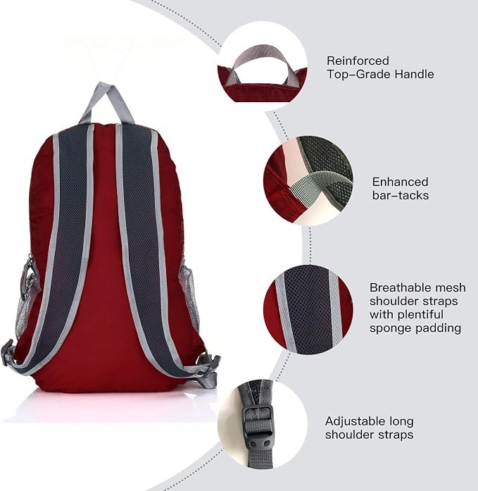 Outlander Packable Handy Lightweight Travel Hiking Backpack - Image 4