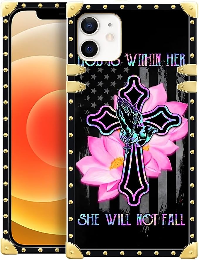 Compatible with iPhone 11 Case, Praying Cross Hands Luxury Golden Decoration by Unknown
