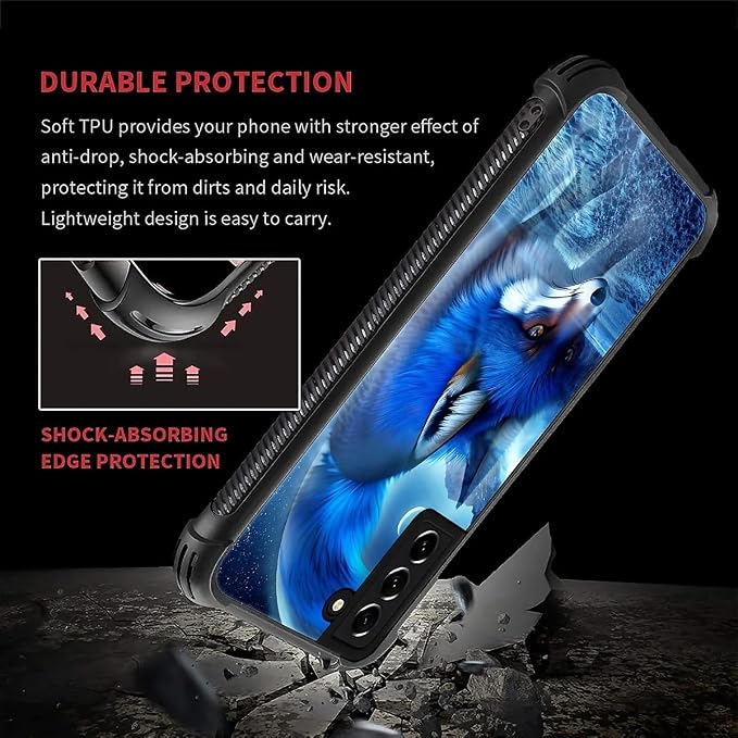 for Samsung Galaxy S22 Case, Snowy Mountain Fox Lake Pattern Graphic Design - Image 2
