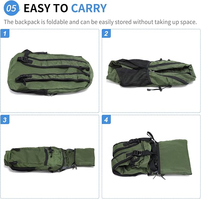 Hiking Daypack Packable, Camping Backpack Water Resistant Lightweight Polyester - Image 6