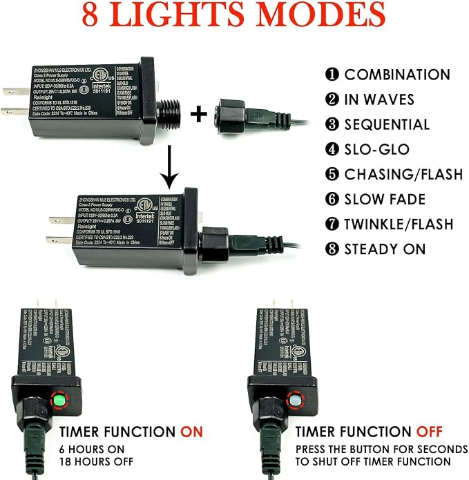 2-Pack Connectable Christmas Lights Outdoor, Total 164FT 400LED Christmas - Image 5