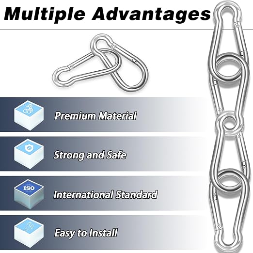 40 PCS 2'' Spring Snap Hook Carabiner, M5 3/16 Inch Galvanized Silver Steel - Image 5