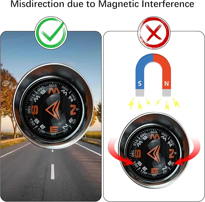 Mini Car Ball Compass, Marine Compass Interior Mount Dash Guide Hiking - Image 7