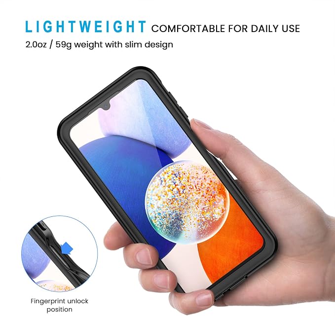 Lanhiem for Samsung Galaxy A14 5G Case, IP68 Waterproof Dustproof, Built-in - Image 5