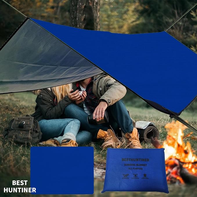 Heavy Duty Survival Blanket -Multifunctional Reflective Tarp Thermal Blanket - Image 6