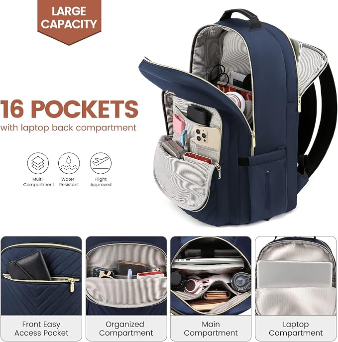 LOVEVOOK Laptop Backpack for Women 17.3 inch, Cute Womens Travel Backpack Purse - Image 3