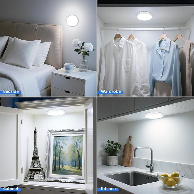 Ferswe Rechargeable Tap Lights, Dimmable Touch Night Lights - Image 2