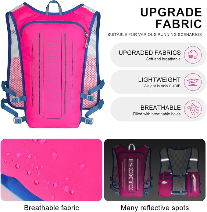 INOXTO Running Hydration Vest Backpack, Lightweight Insulated Pack - Image 2