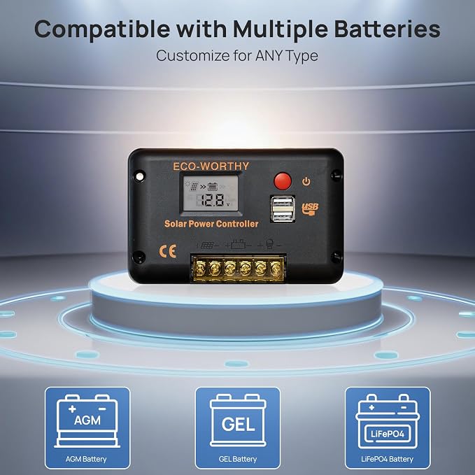 ECO-WORTHY 30A Solar Charger Controller Bluetooth, Solar Panel Battery - Image 4
