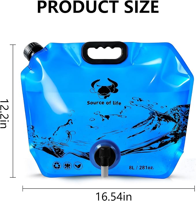 Collapsible 8L Water Storage Bag, BPA-Free Portable Folding Water Jug - Image 2