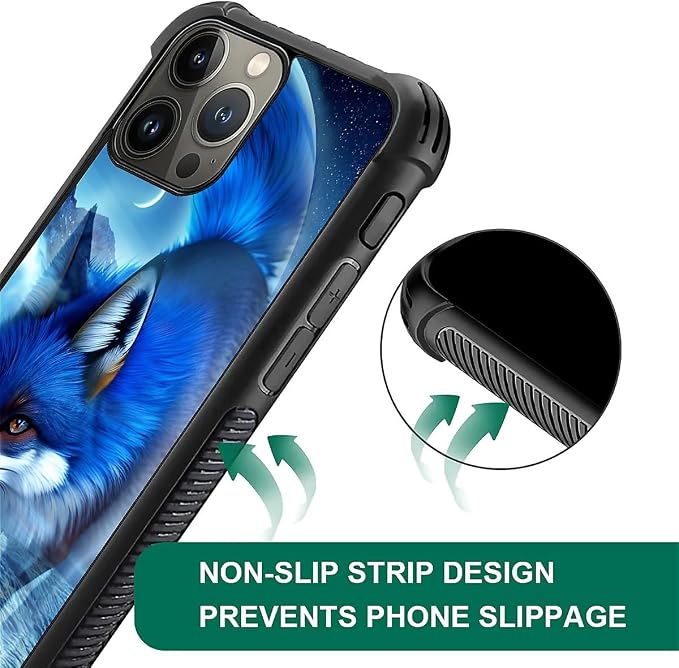 for iPhone 16 Pro Max Case, Snowy Mountain Fox Lake Pattern Graphic Design Girl - Image 3