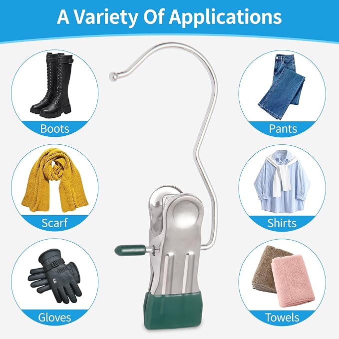 30 Pack Heavy Hanger Clips for Closet, Laundry Hooks Hanging Clips with - Image 3