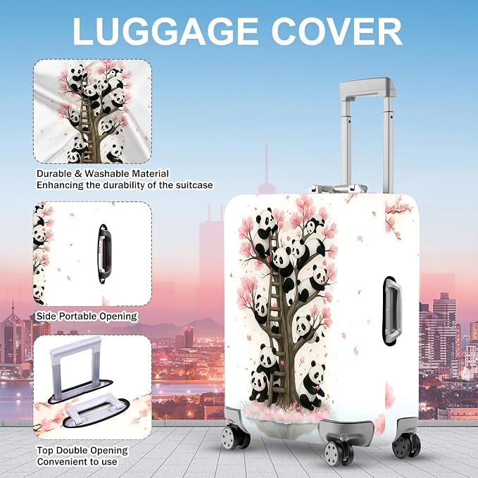 ANNA QUEEN Panda Luggage Cover, Cute Panda Tree Suitcase Protector, Stretchable - Image 2