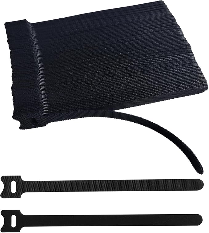 100 PCS 8 Inches Black Reusable Cable Ties, Adjustable Cord Straps, Cable by Unknown