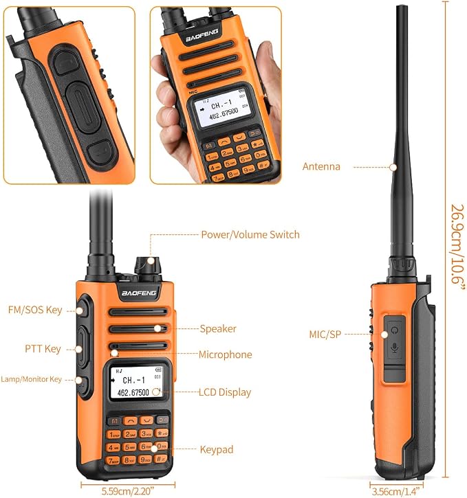 BAOFENG GM-15 Pro 8W GMRS Radio, Long Range Two Way Radio Rechargeable - Image 7