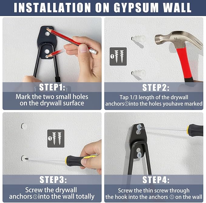 KOFANI Garage Hooks Heavy Duty, 12 Pack Anti-Slip Coating Garage Wall Storage - Image 4