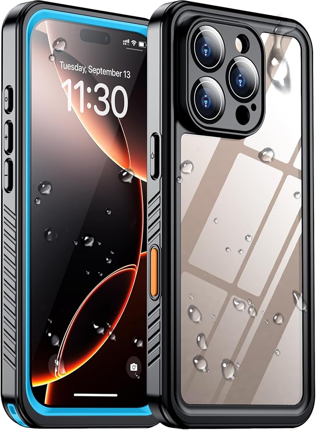 Temdan Compatible with iPhone 16 Pro Max Case Waterproof, Built-in Screen & by Temdan