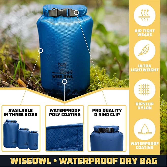 Wise Owl Outfitters Waterproof Dry Bag 3-Pack – Lightweight & Airtight - Image 2