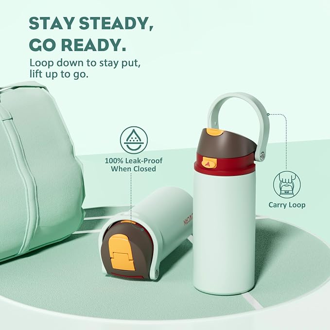 POWCAN 18 oz Travel Water Bottle: 2-in-1 Push-Button Spout & Quick-Flip Straw - Image 4