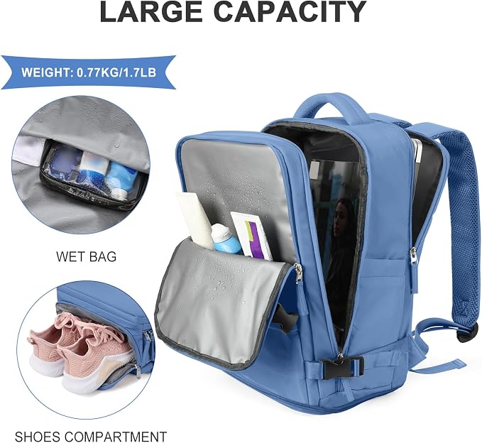 coowoz Travel Backpack for Women Men, Carry On Backpack, Hiking Backpacks - Image 4