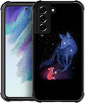 for Samsung Galaxy S22 Plus Case, Galaxy Fox Wolf Pattern Graphic Design Girl by FKBRCL4U