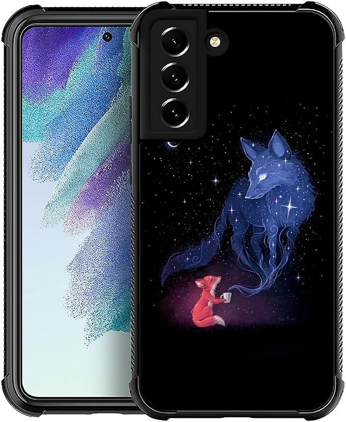 for Samsung Galaxy S22 Plus Case, Galaxy Fox Wolf Pattern Graphic Design Girl by FKBRCL4U
