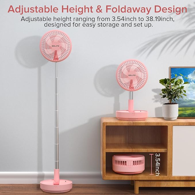 Belife X8 Portable Fan, 7200mAh Battery Powered Rechargeable, Oscillating USB - Image 6