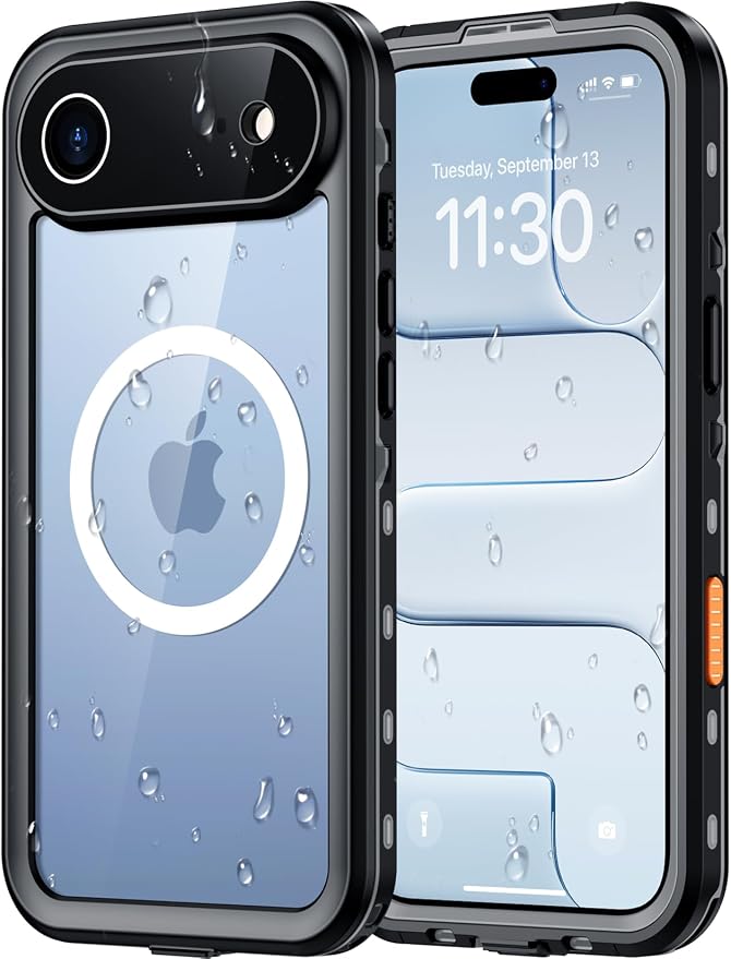 Red2Fire for iPhone Air Case Waterproof, Phone Case 6.5" Black/Clear by Red2Fire