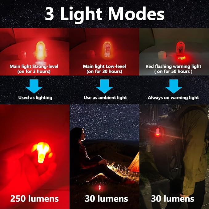 USB Mini LED Lantern, 2 Pack Waterproof EDC Keychain LED Flashlight - Image 3