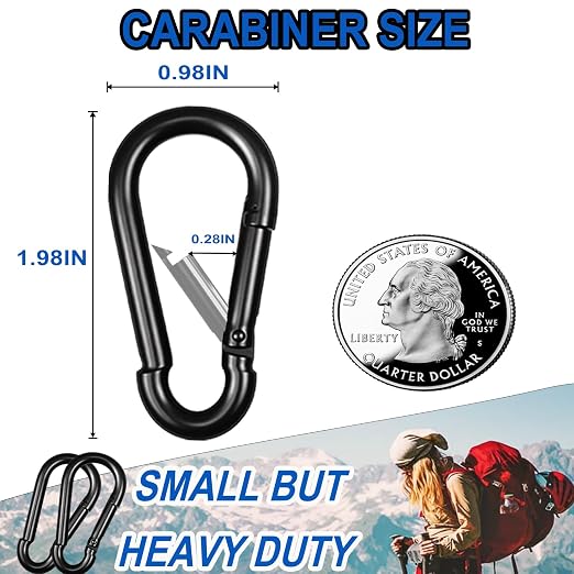 40PCS M5 Heavy Duty Carabiner Clip, 2Inch Snap Hook Quick Link Small Carabiner - Image 2