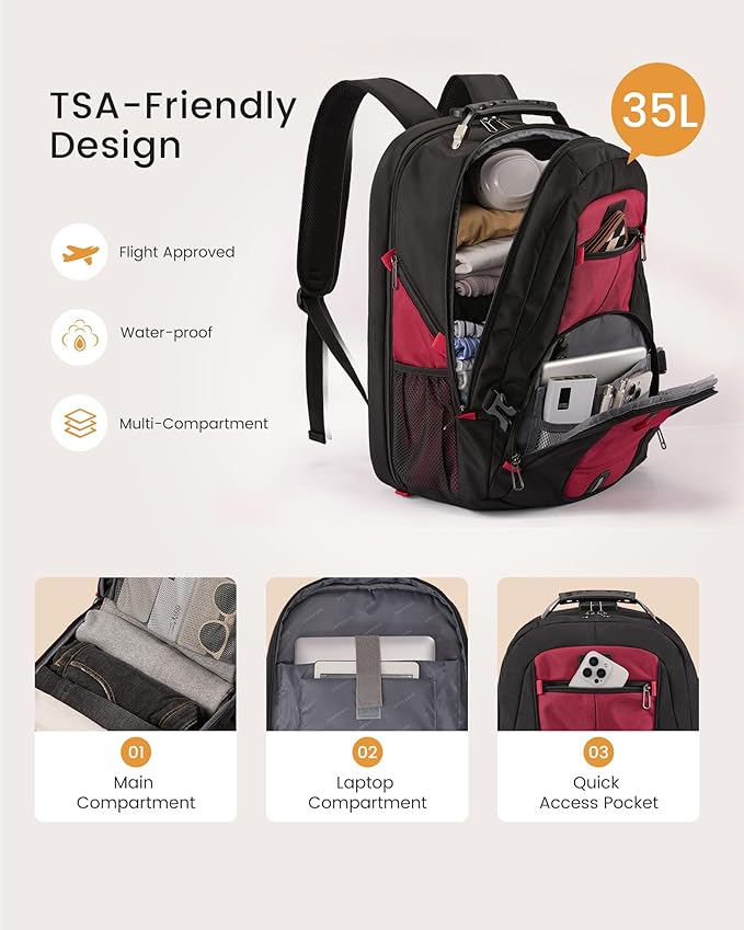 LOVEVOOK Travel Laptop Backpack Waterproof Anti Theft Backpack - Image 2