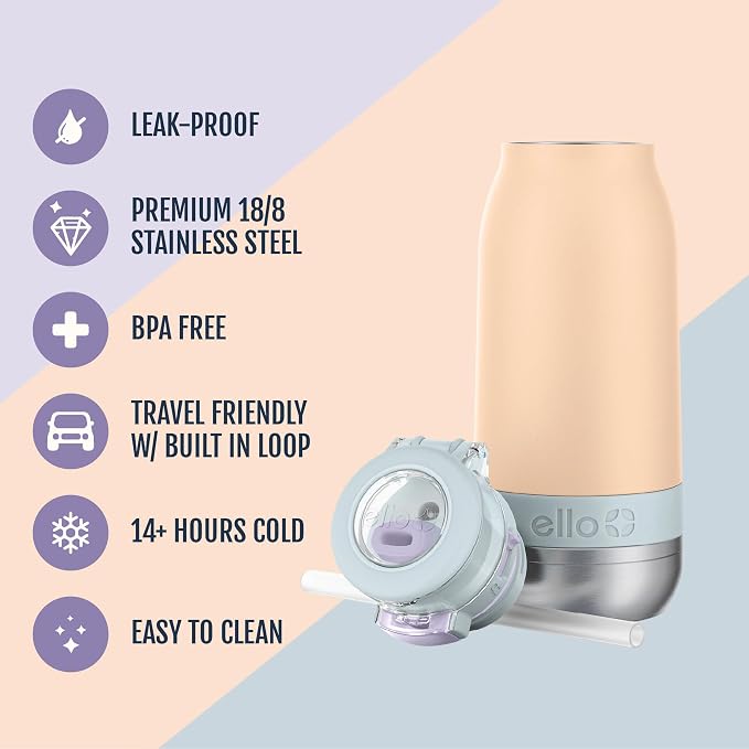 Ello Emma 14oz Vacuum Insulated Stainless Steel Kids Water Bottle - Image 2