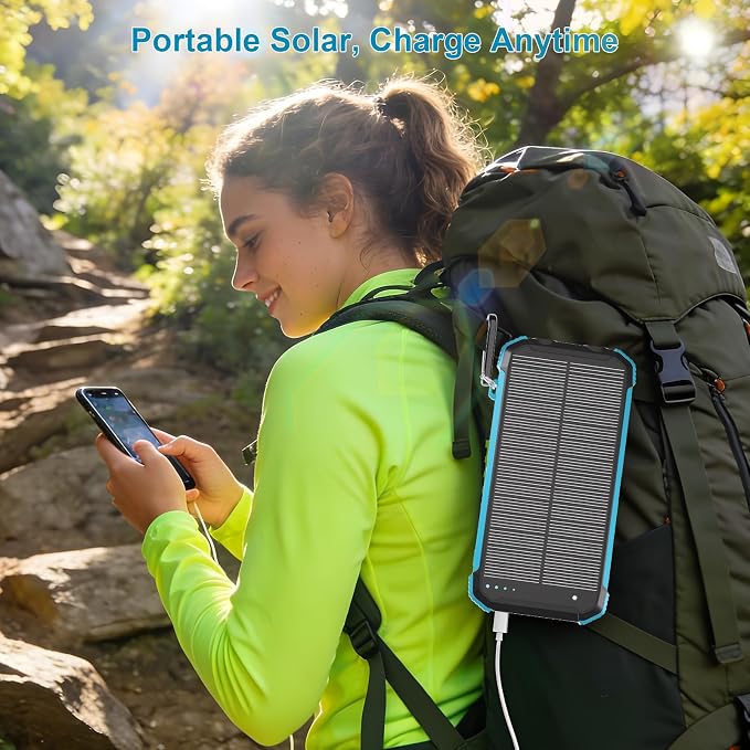 Power Bank Portable Solar Charger, Wireless Fast Charging Battery Pack - Image 5