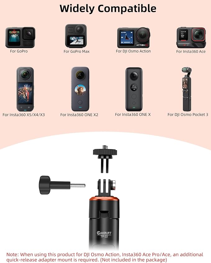 53.5" Action Camera Selfie Stick Tripod - Image 2