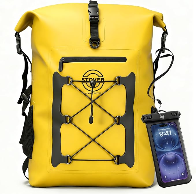 STOVER 5/10/25/30/40/55L Waterproof Dry Bag- Roll-Top Backpack w/Phone Case- by STOVER