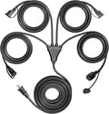 Eversimpleinc Black 1 to 4 Splitter Extension Cord, 3 Prong Plug by EversimpleInc