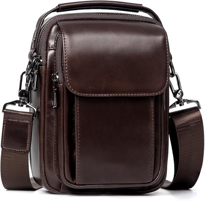 Augus Leather Small Messenger Bag by Augus