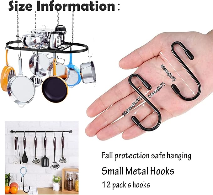 Anti Drop Wire Shelving S Hooks Metal Rack Hangers Untensil Hanging Hooks - Image 5
