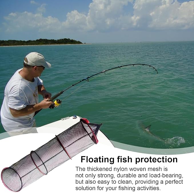 Fish Basket – 25x30cm/25x60cm/25x90cm Nylon, Portable Net Pen, Live Catch - Image 6