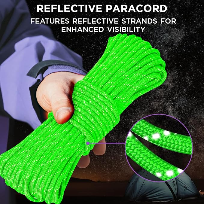 TECEUM Reflective Paracord Rope 1000 – 1000ft/200ft/100ft/50ft – 40+ Colors – - Image 2