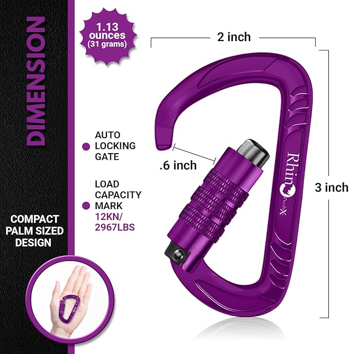 Rhino Produxs 12kN Heavy Duty Carabiner Clips, - Image 2