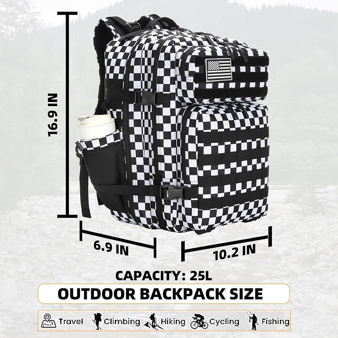 Lovelinks21 25L Tactical Military Backpack Small Travel Rucksack - Image 2